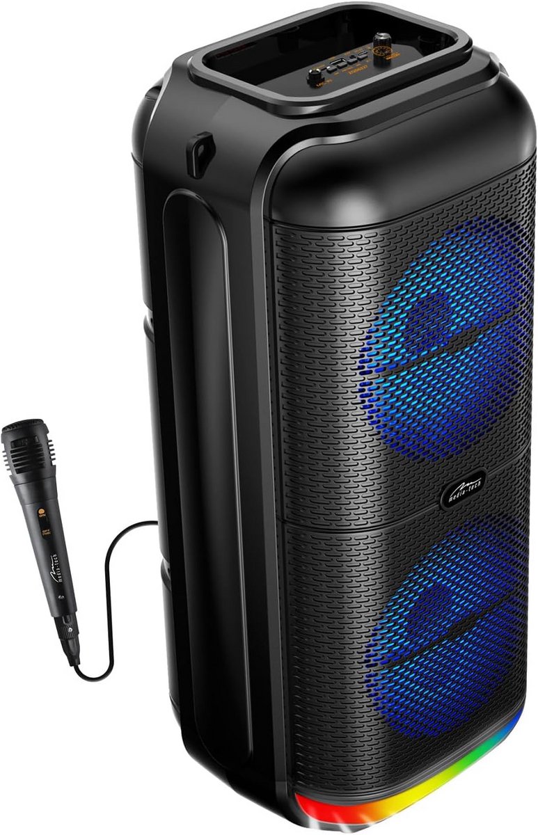 Draagbare Bluetooth Speaker met Karaoke, 50W, Disco Verlichting en Microfoon