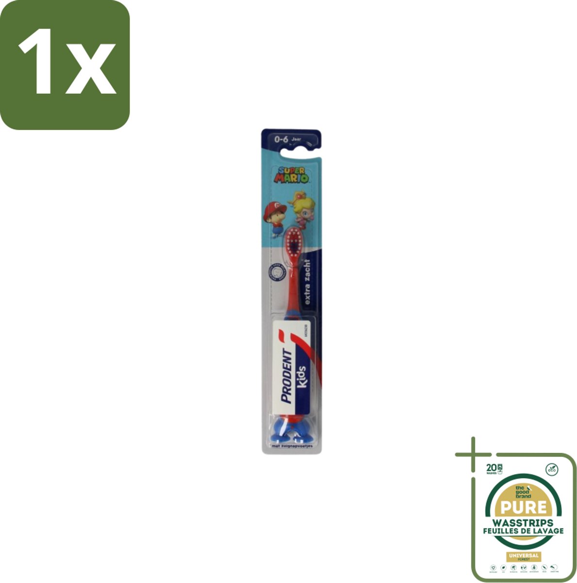 1 x Prodent – Tandenborstel – Super Mario – 0–6 jaar- Tandenborstel Kinderen 0-6 Jaar - Super Mario Tandenborstel - Tandenpoetsen Kinderen - Gezonde Tandenborstel - Kindertandenborstel