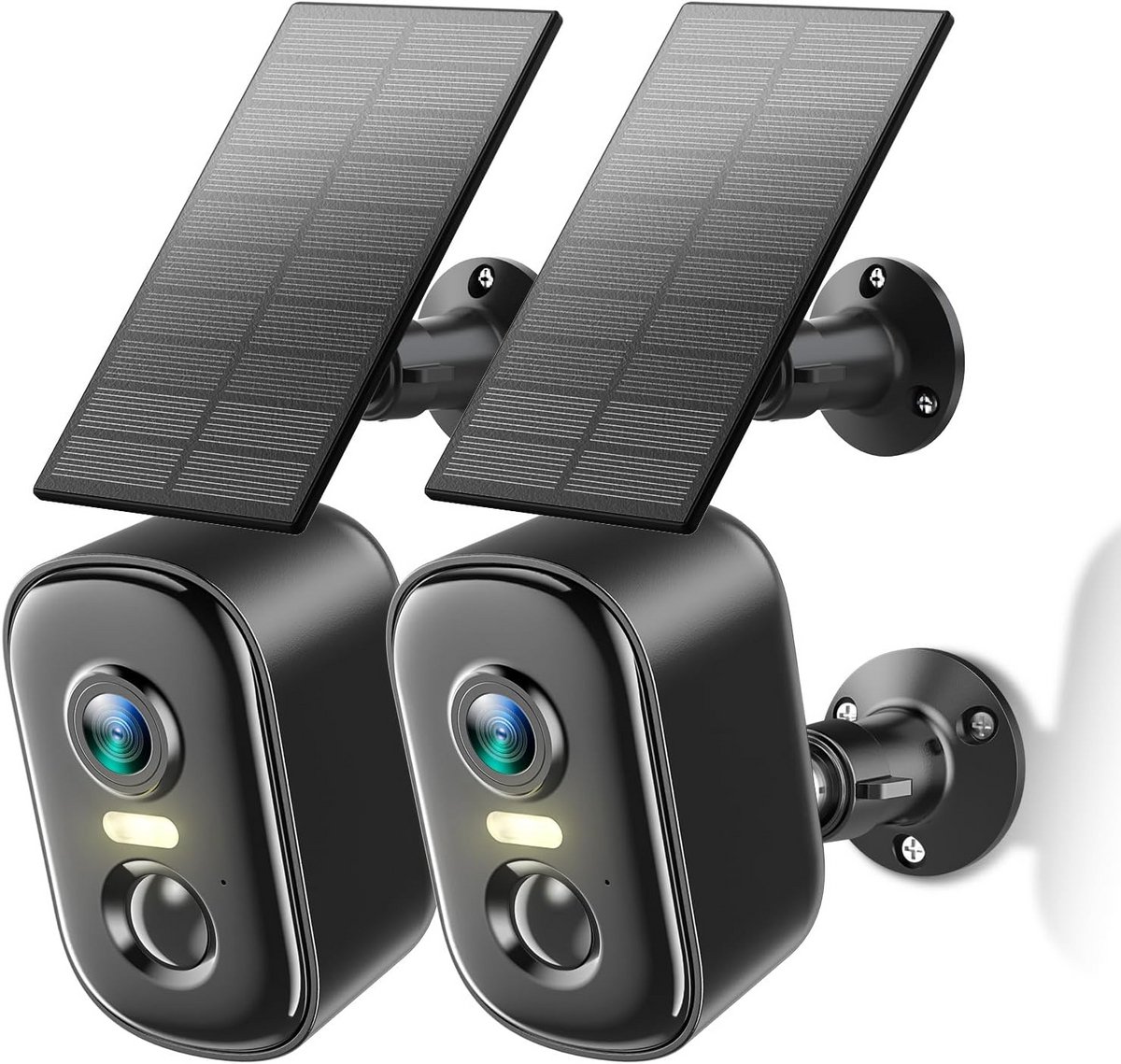 Wifi Buiten Camera Set met Zonnepaneel - 2 Stuks Draadloze Beveiligingscamera
