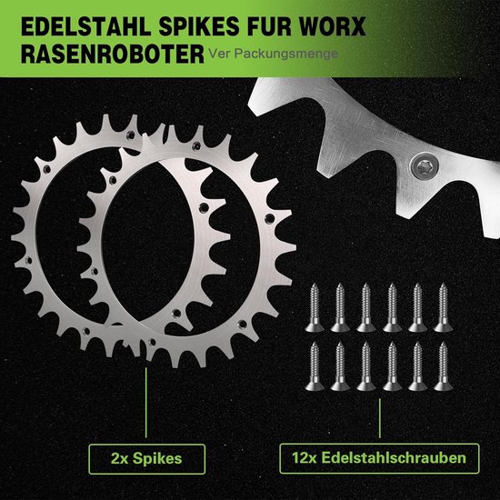 Roestvrijstalen Spikes voor Robotmaaier Wielen (2 Stuks) - Verbeterde Tractie — afbeelding 2