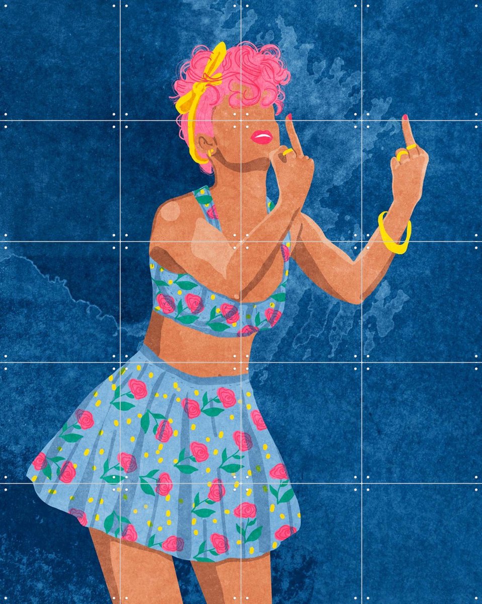 IXXI Not Your Girl, Raissa Oltmanns - 80 x 100 cm - Gratis ophangtool - Grote wanddecoratie en posters - Illustraties, Digitale Kunst, Pop art