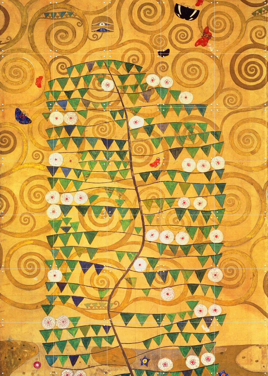 IXXI Tree of Life 1905, Gustav Klimt & Bridgeman Images - 100 x 140 cm - Gratis ophangtool - Grote wanddecoratie en posters - Geometrische Kunst