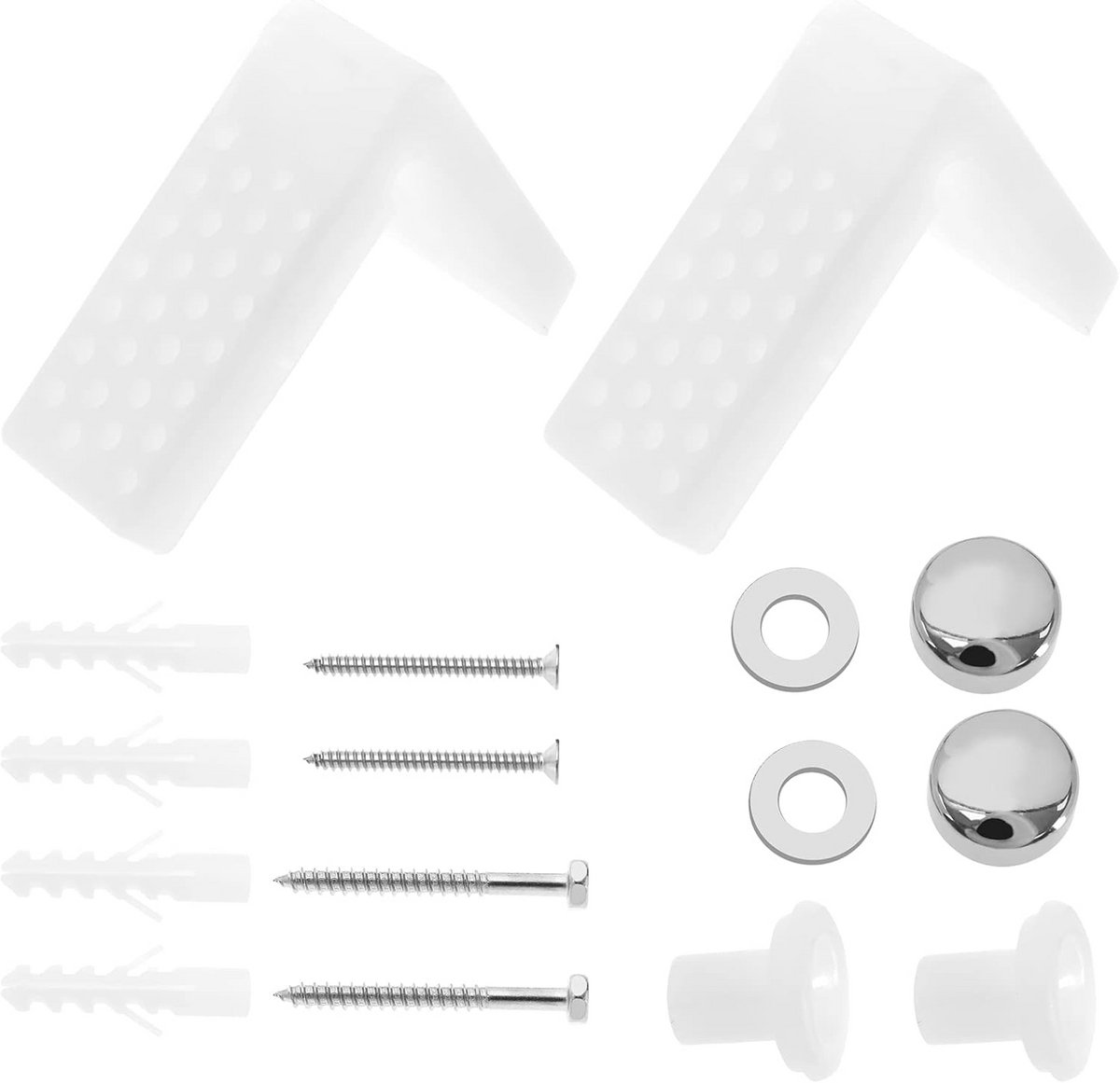 2x Vloertoilet Bevestigingsset - L-vormige Toiletbidet Bevestigingsbouten Set voor Badkamer Reparatie - Inclusief Beugel en Schroeven