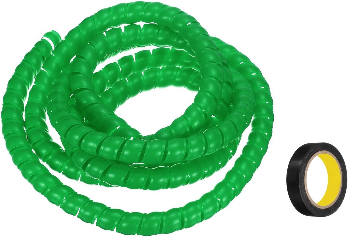 Flexibele Spiraalkabelorganizer Groen - Kabelmanagement voor Elektronica en Slangen (3 Meter, 20mm)