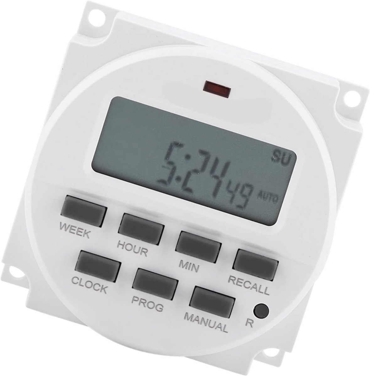Programmeerbare Tijdschakelaar 12V DC/AC Digitale Drukknop Tijdrelais voor Automatisering