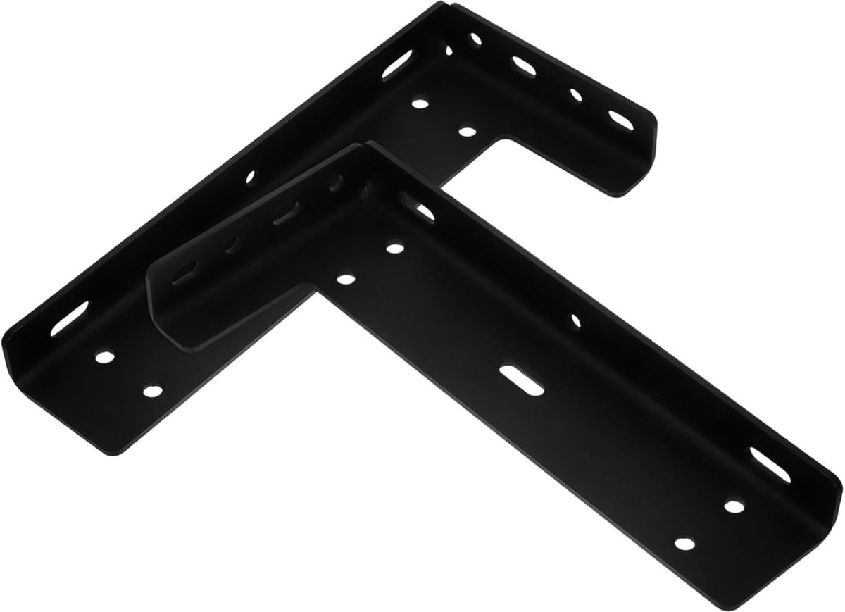 Plankbeugels - Wandsteunen - Zelf Maken - Verborgen Montage - 23x10.5cm - Zwart