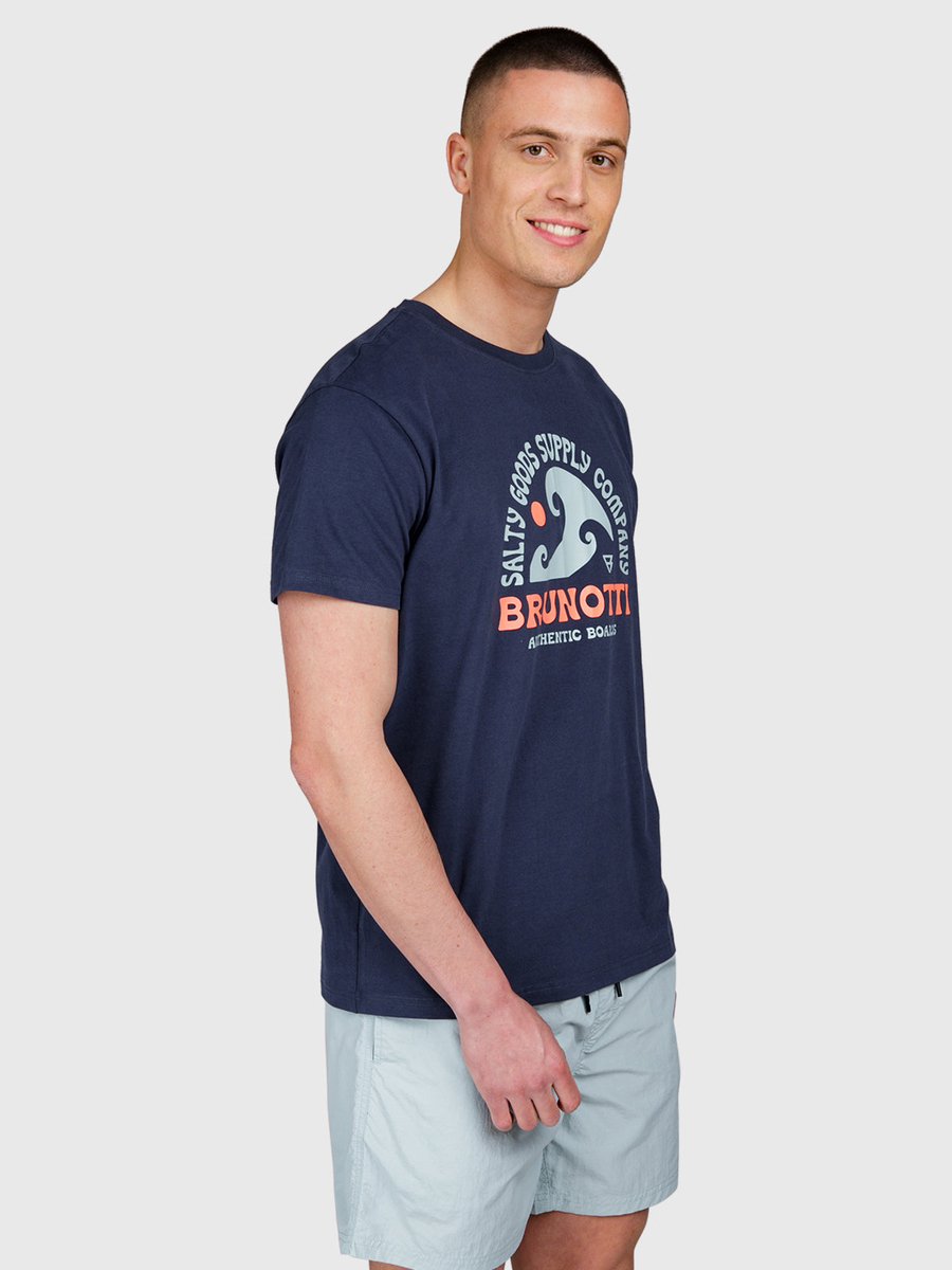 Brunotti Leeway T-Shirt Indigo 100% Katoen Regular Fit S Blauw