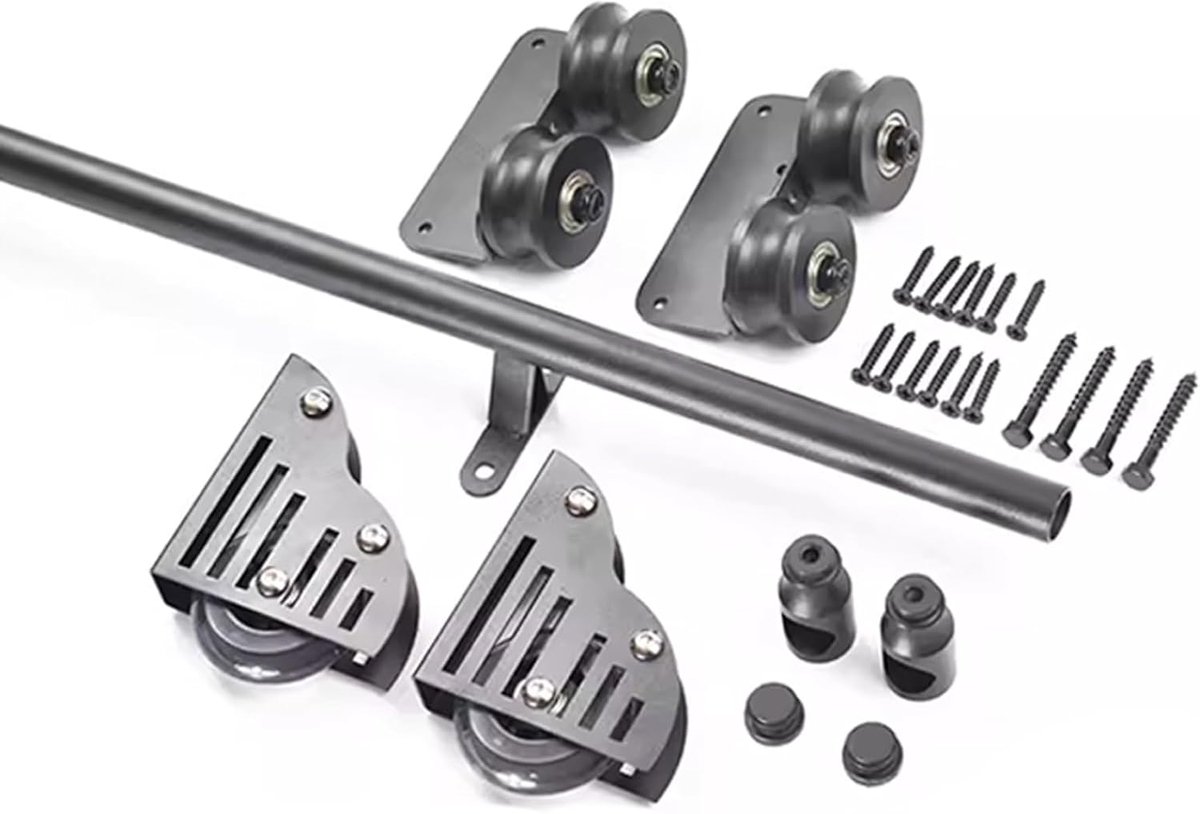 Schuifladderset Met Rails - Mobiele Ladder Set - Ruimte Besparen - Soepele Verrijding - 200 Cm Rails