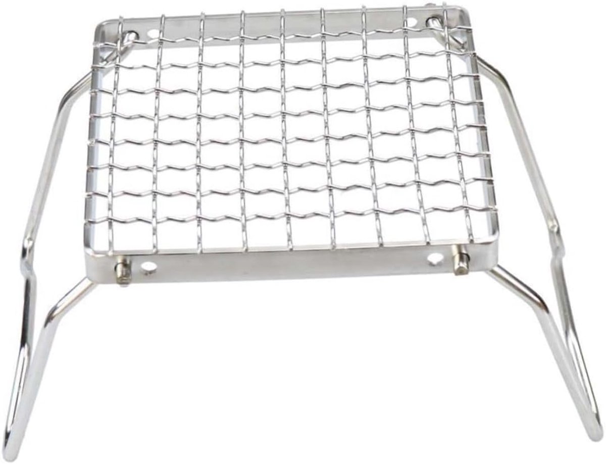 Opvouwbare Grill - Kampeer BBQ - Buiten Koken - Compact & Draagbaar - 18 x 16.5 cm - Zilver