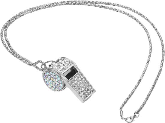 2 Blingfluitjes Van Strass – Metaal, Luid Geluid, Met Ketting, Ideaal Voor Scheidsrechters En Trainers