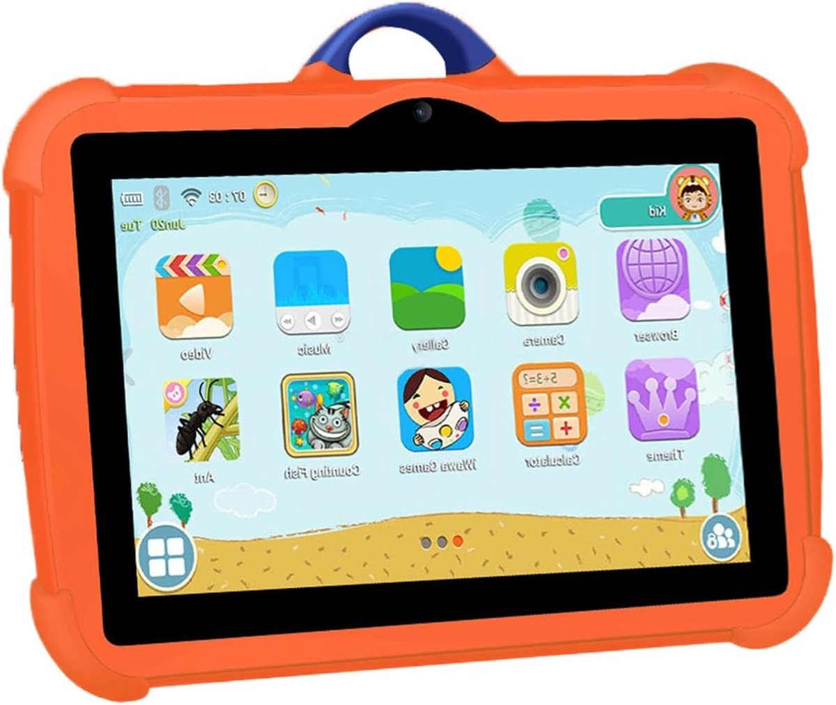 7-inch Tablet - Draagbare Computer - Films Kijken - Dubbele Camera - 25 x 17 x 10 cm - Oranje