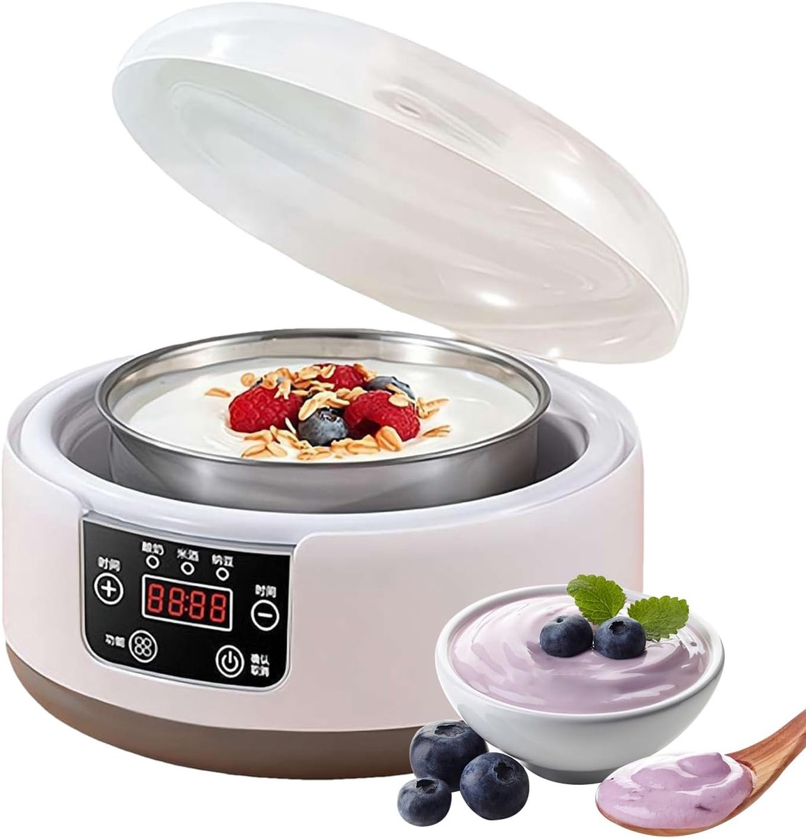 Yoghurt Bereider - Zuivelmaker - Ontbijt Maken - Automatische Bediening - 21.6 x 21.6 x 15.5 cm - Wit