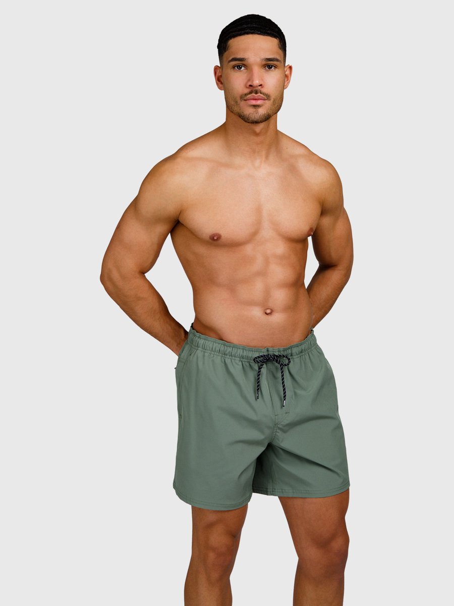 Brunotti Bru - conic Zwembroek Heren - Zwemshort met 4 - Way Stretch - Vintage Green — afbeelding 3