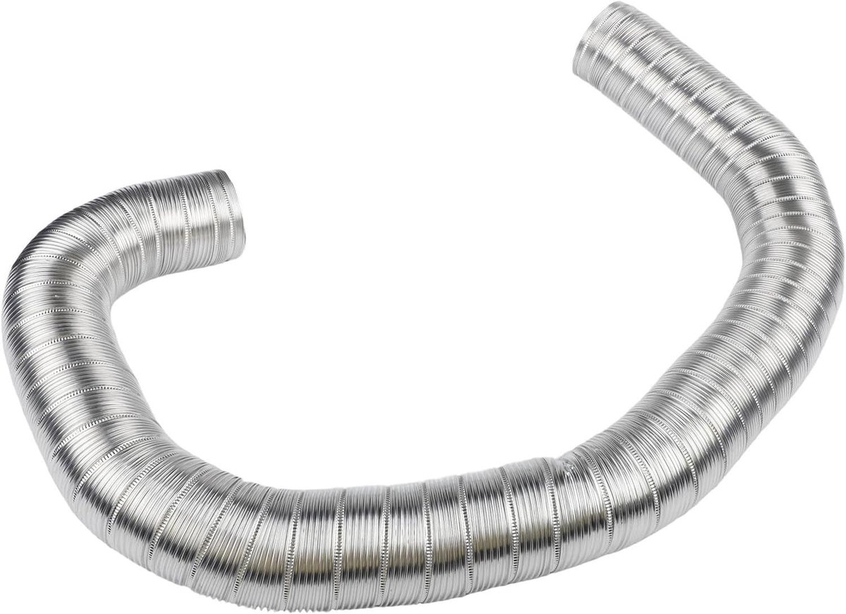 Verse Lucht Inlaatkit - Pelletkachel Ventilatie - Efficiënte Verbranding - Verdikte Aluminium Slang - 5.5cm Diameter 60 Inch - Zilverkleurig