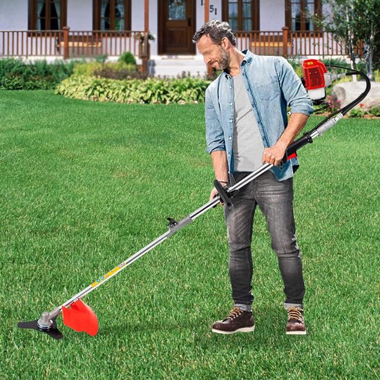 Bosmaaier 4-in-1 - Grastrimmer Kettingzaag - Tuinonderhoud Uitgebreid - Motor 52cc 2-takt - 270 cm Lengte - Rood — afbeelding 5