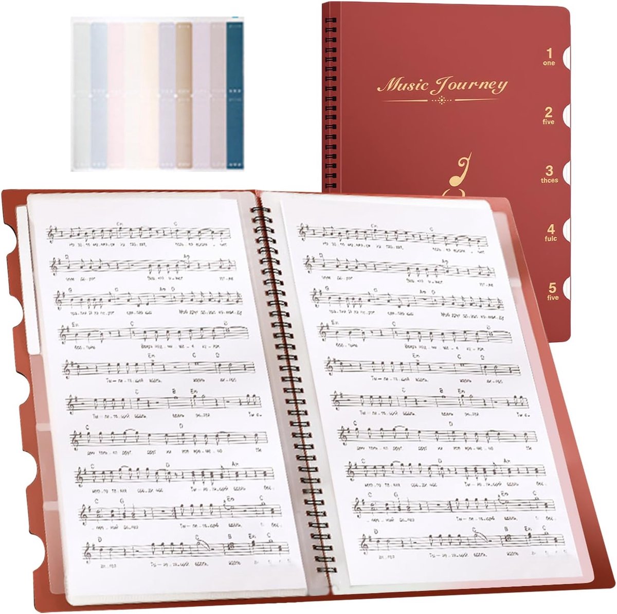 Muziek Map - Bladmuziek Houder - Orde Houden - Transparante Bladen - A4 Formaat - Rood