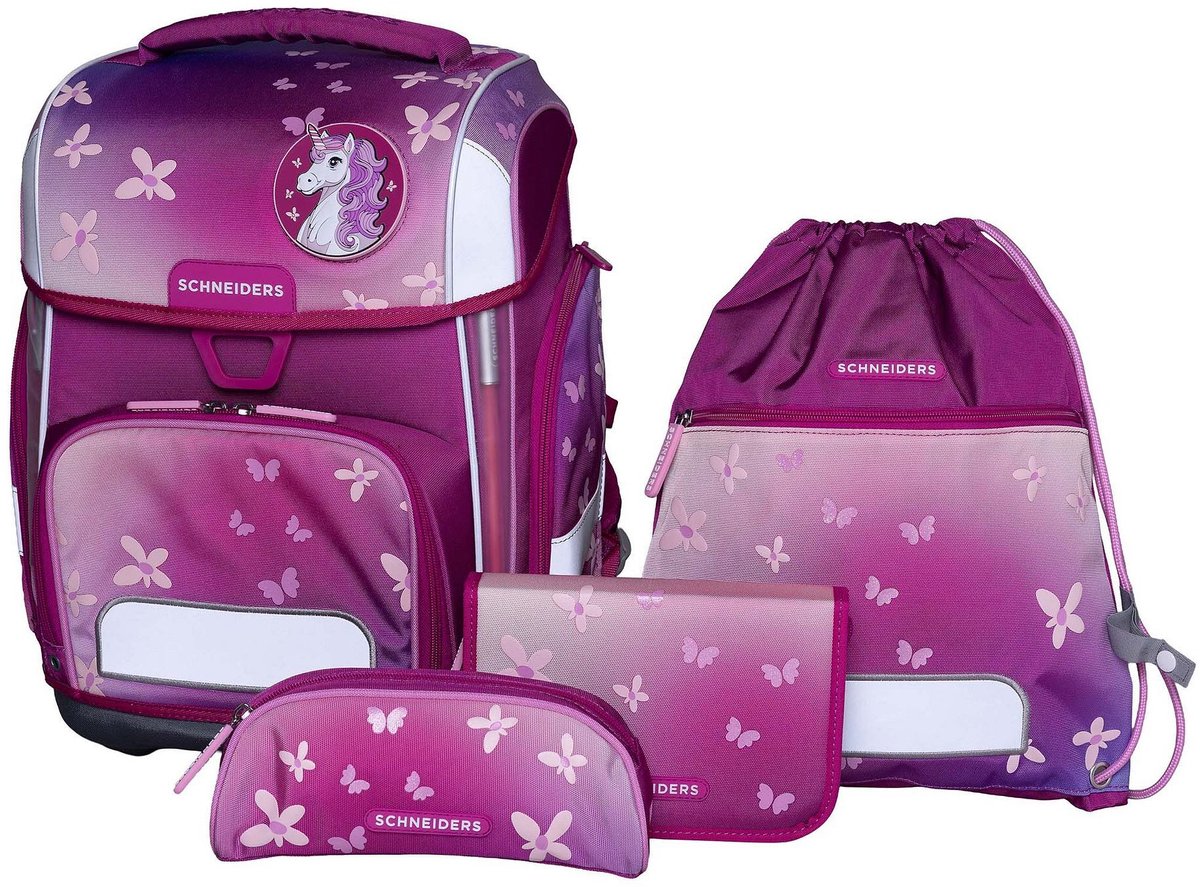 Schneiders schooltas Ergolite Set 9-delig Glitter Limited Edition Floral Dreams roze