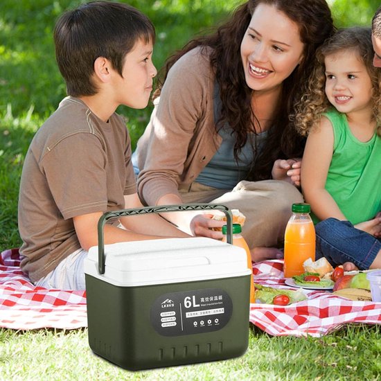 Geïsoleerde Koelbox - Draagbare Ijsbox - Outdoor Activiteiten - Compact Waterdicht Ontwerp - 6 Liter Capaciteit - Legergroen — afbeelding 3
