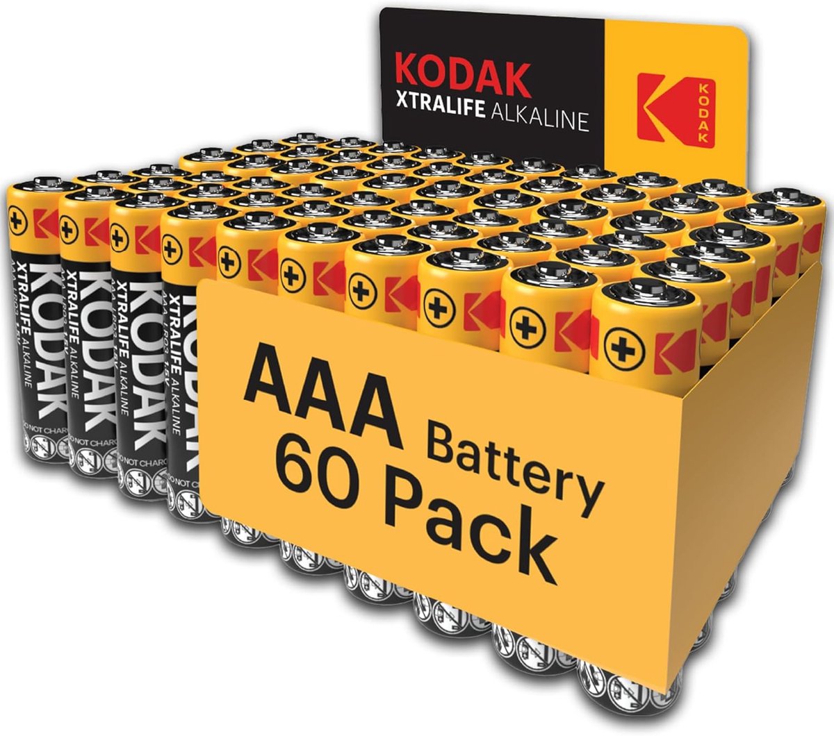 Wegwerp Batterijen - AAA Alkaline - Apparaten Voeden - 10 Jaar Houdbaar - 60 Stuks - Zwart