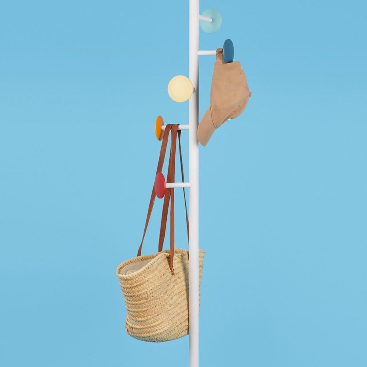Kledingrek met Haken - Kapstok Staand - Opbergen Kleding - Stabiele Ronde Sokkel - 174 cm