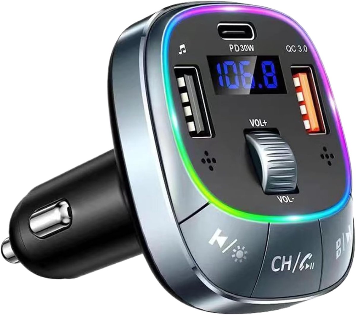 Draadloze Autoadapter - FM Transmitter - Veilig Bellen - Dubbele USB Poorten - 323 Inch