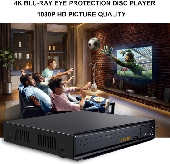 Blu-ray Speler - DVD HD Speler - Home Cinema - Uitschakelgeheugen - Zwart — afbeelding 5