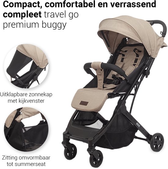 Novi Baby® Travel Go Premium Solid Sand Buggy - Geschikt vanaf circa. 6 maanden tot 22 kg - verstelbare rugleuning - Verstelbare voetensteun - Zitting ombouwbaar naar zomerzitje van Novi Baby® — afbeelding 4