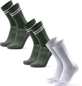 DANISH ENDURANCE Crew Chaussettes de Cyclisme Femmes et Hommes - Respirantes - VTT & Cyclisme sur Route - 3 paires - Multicolore - Taille 43-47
