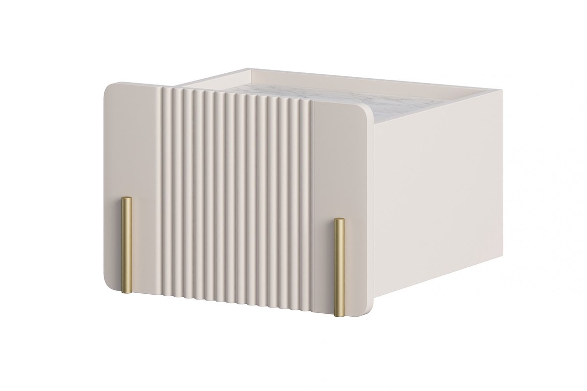 Malmi 45 cm hangend nachtkastje met lade - Modern zwevend design | Kleur: Kasjmier, Crema Bianca,