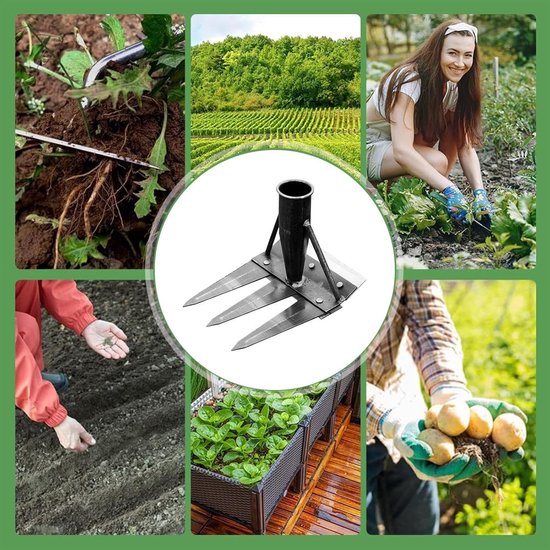 Onkruidverwijderaar Tuin - Grasmaaier Hark - Gazon Onderhoud - Zwaar Tuingereedschap - 20cm Breed - 3 Tanden van Merkloos	 — afbeelding 4