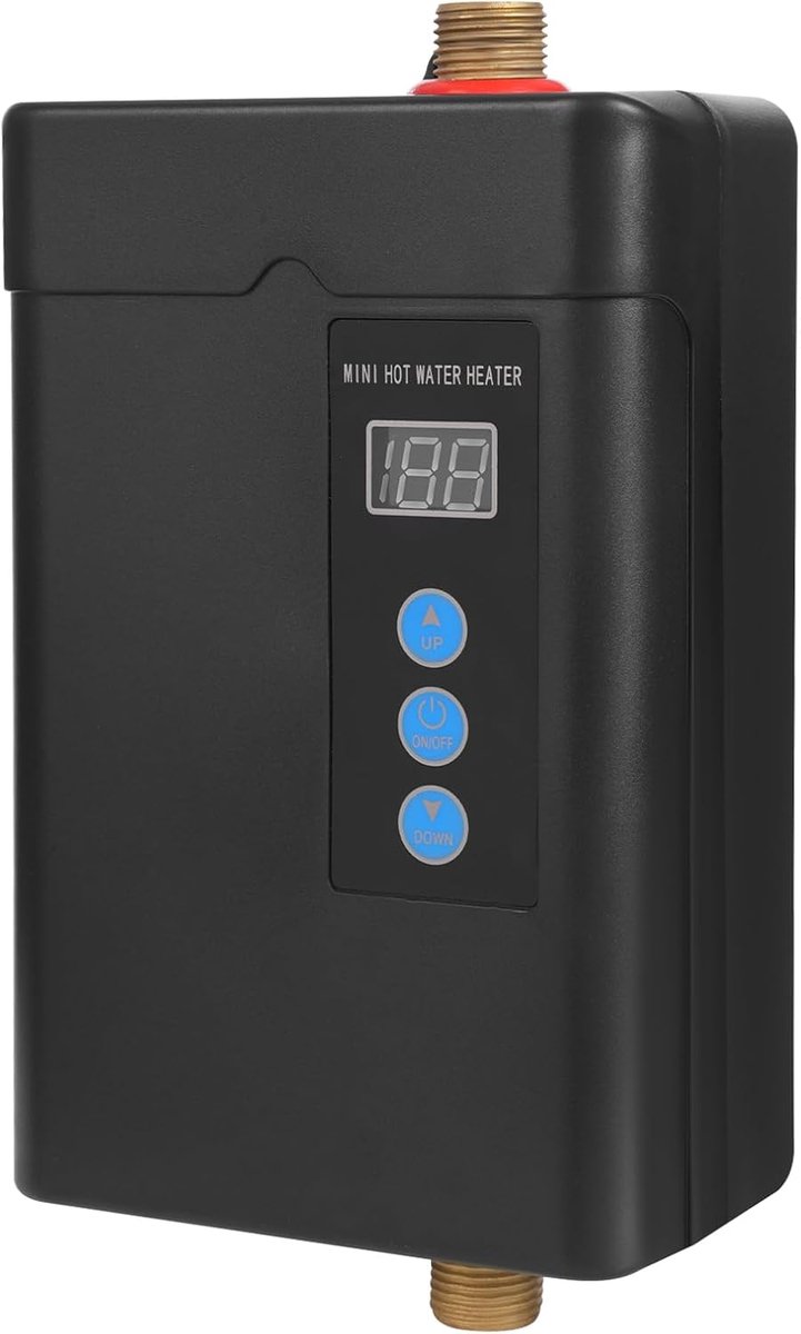 Doorstroomboiler - Warmwaterapparaat - Direct Warm Water - LED Temperatuurweergave - 5000 Watt - Zwart