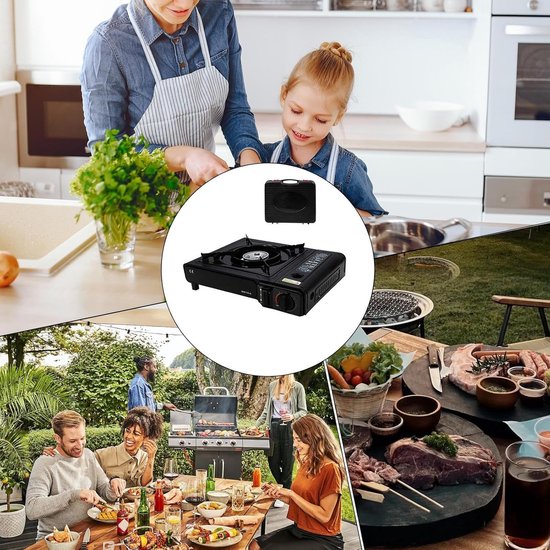 Propaan Kookstel - Camping Brander - Buiten Koken - Automatische Ontsteking - 34x28x9 cm - Zwart — afbeelding 2