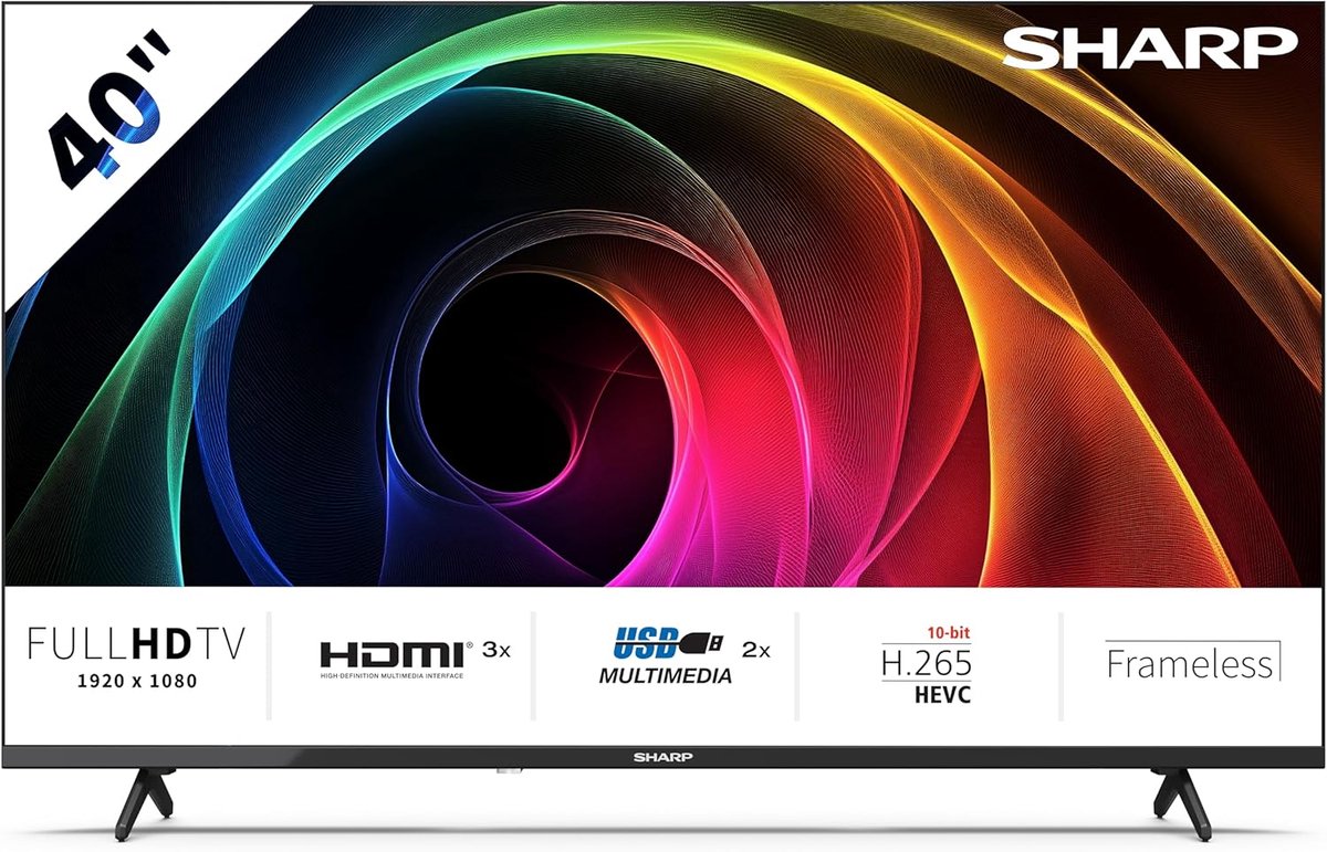 Full HD Televisie - Scherm 40 Inch - Thuis Entertainment - Frameloos Design - 1080p Resolutie - Zwart