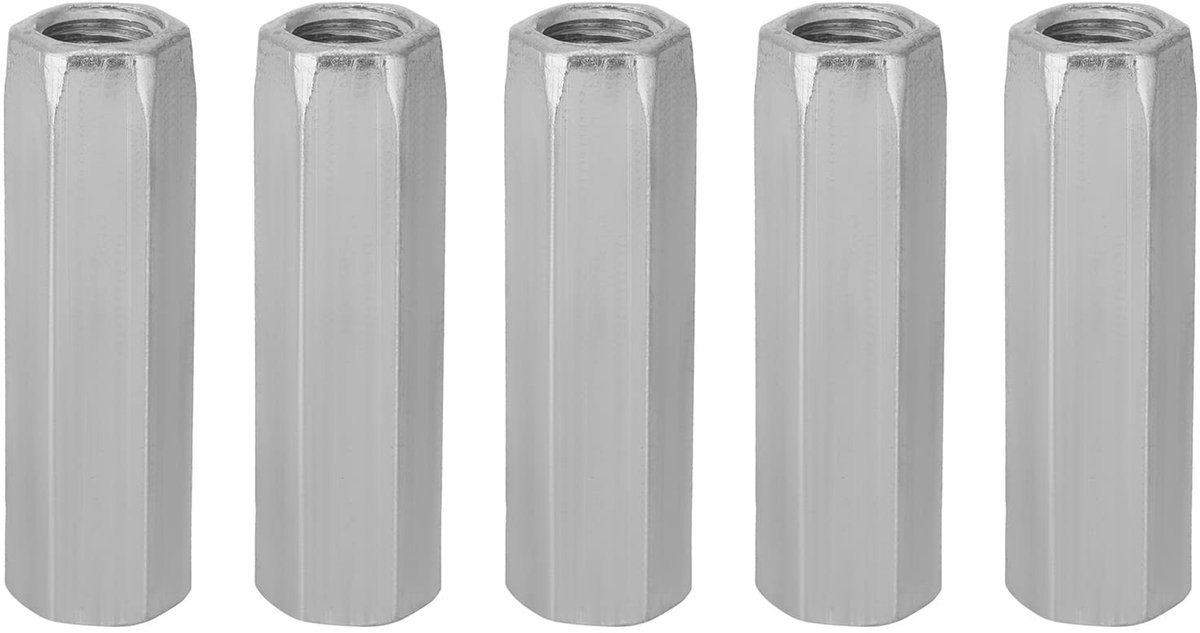 Allecto - Zeskantmoeren - Staal - Thuis Kantoor Industrie - M10 - Bevestigingsmaterialen - Geschikt voor Machines - Zilverkleurig - M10*40/50
