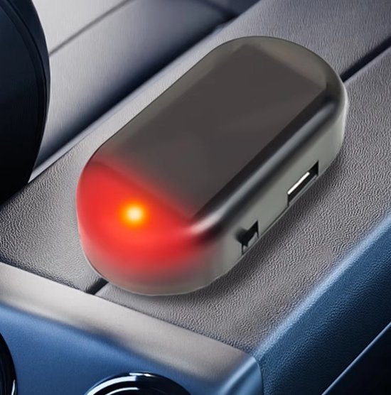 Rood draadloos knipperend LED waarschuwingslampje met zonnepaneel, accu, lichtsensor, oplaadbaar USB
