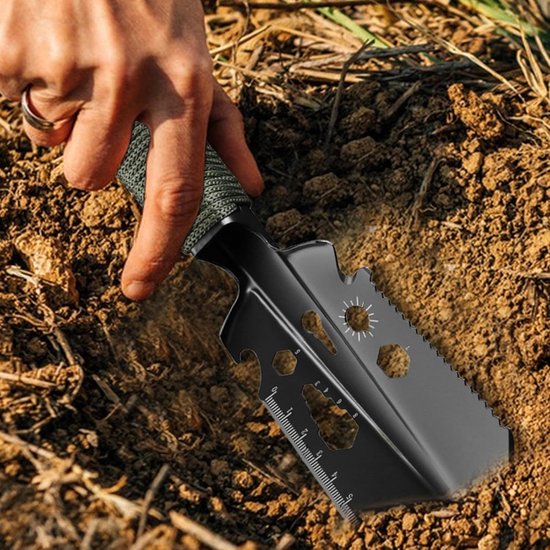 Handige Graafschep - Multifunctioneel Gereedschap - Outdoor Avonturen - 9-in-1 Functies - 27 x 8.3 cm - Zwart — afbeelding 2
