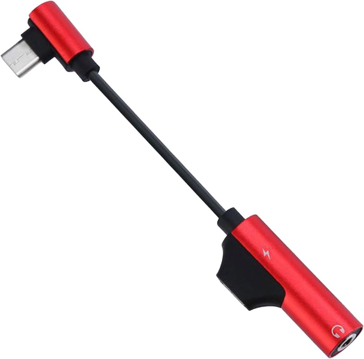 USB C Adapter - Hoofdtelefoon Opladen - Audio Delen - 2-in-1 Functionaliteit - 11.8 cm - Zwart