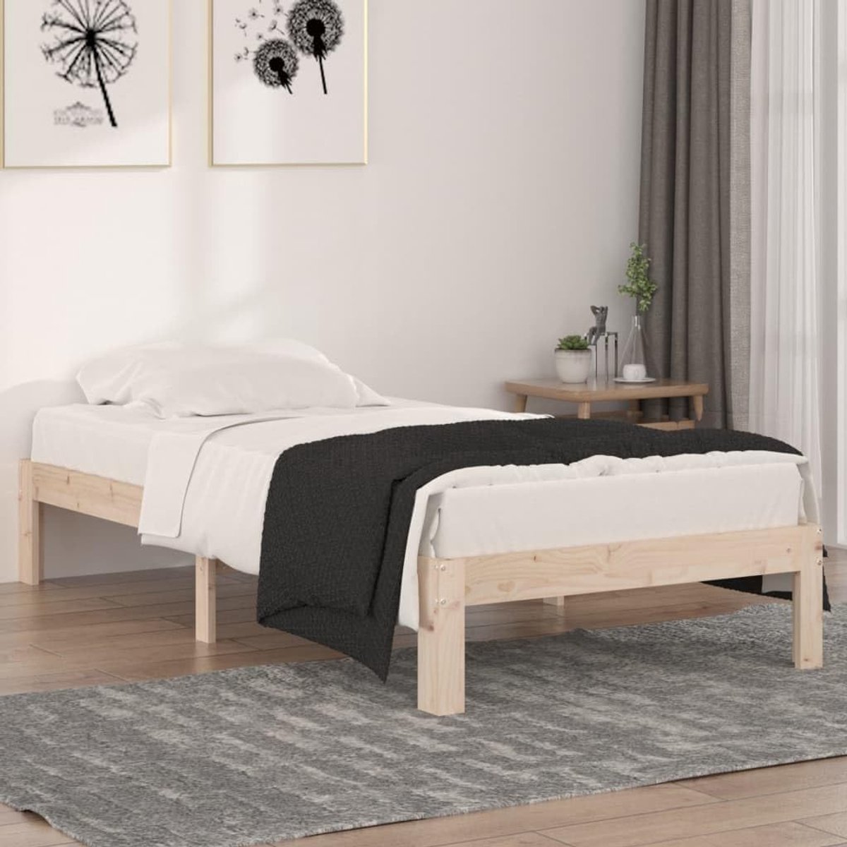 Houten Bedframe - Bedstee Hout - Slaapkamer Inrichting - Massief Grenenhout Constructie - 