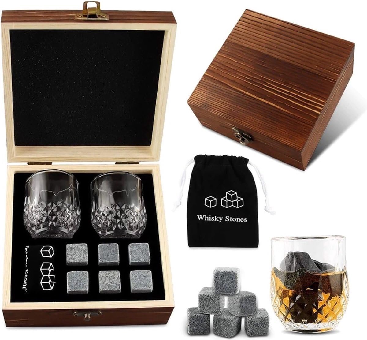 Luxe Whisky Set - Drank Geschenk - Genieten van Drank - Kristallen Glazen - 22 x 15 x 9 cm