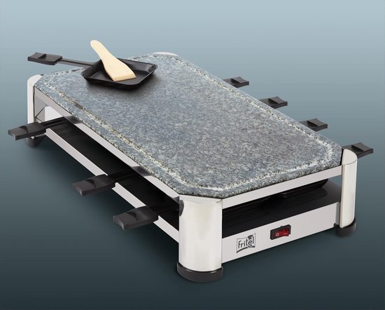 Steengrill Raclette - Buitengrill Bakplaat - Gezellig Eten - Natuursteen Oppervlak - 49.5x27cm - Zwart Inox — afbeelding 2