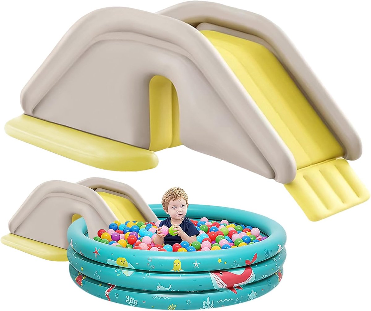 Opblaasbare Waterglijbaan - Zomer Speelgoed - Tuin Plezier - Krasbestendig PVC - 235cm Lengte - Geel