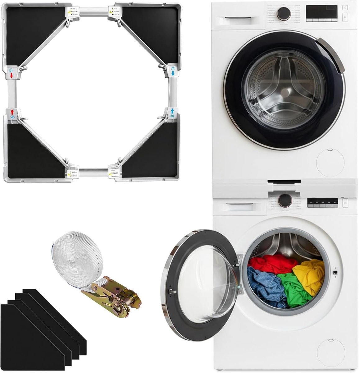 Tussenbouwframe Set - Stapelbouw Frame - Wasmachine Stapelen - Universele Verbinding - 45-70 cm
