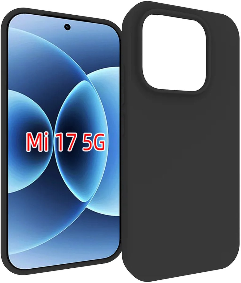 MobyDefend Hoesje - Geschikt voor Xiaomi 17 - TPU Backcover - Mat Zwart
