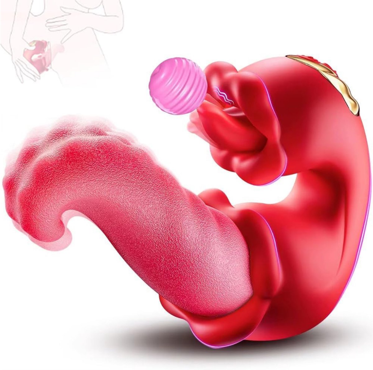 VIN® Sex Toys voor Vrouwen Likkende Tong Vibrator - Vibrators voor Vrouwen - Tong Vibrator - Clitoris Zuiger – Diep Waterdicht – Bef Vibrator met 10 Sterke Standen - Siliconen - Discreet Verzonden - Roze