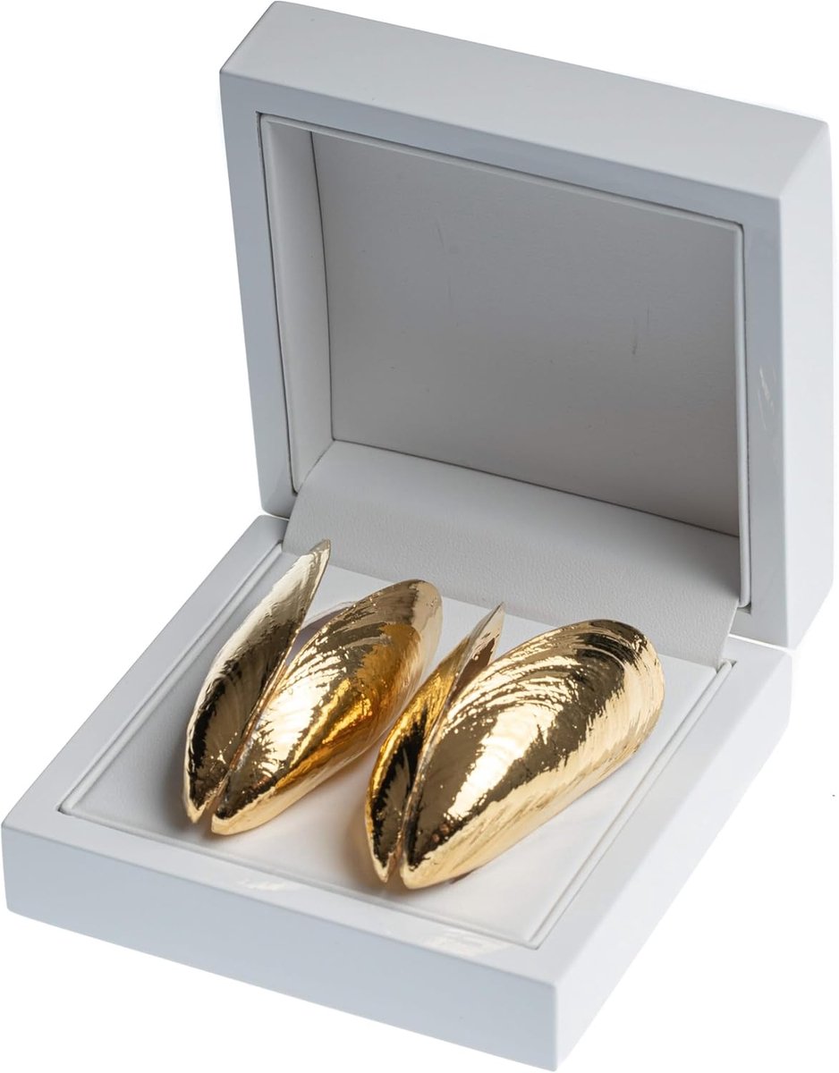 Mosselbestek Set - Schelp Vork - Mosselen Eten - Speciaal Gevormd - 2 Delig - Goud