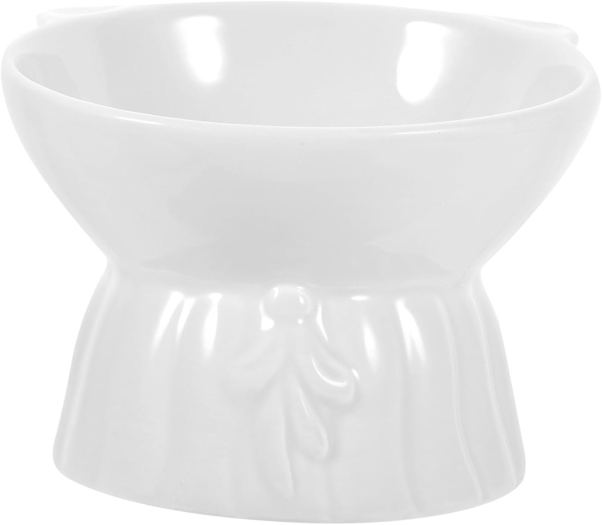 Katten Voerbak - Verhoogde Bak - Comfortabel Eten - Keramisch Materiaal - 13x13x10 cm - Wit