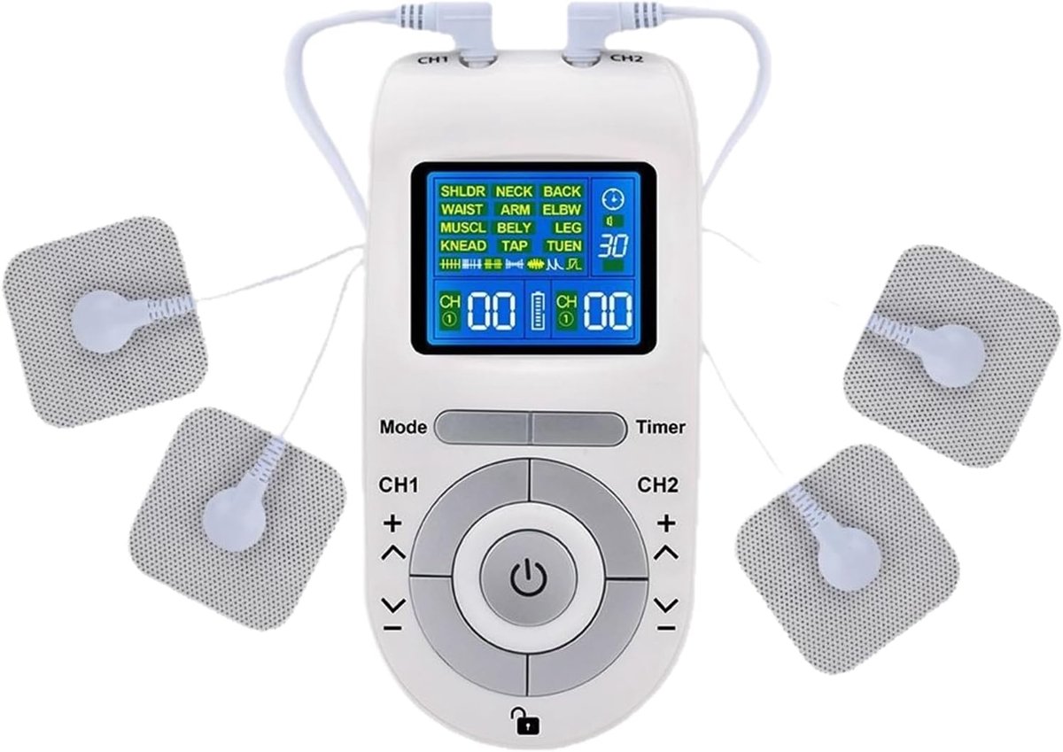 Nekmassage Apparaat - Pulsmassager Body Relaxatie - Spierontspanning Thuis Kantoor - 12 Modi Slimme Instellingen - 6.5x13.5 Cm