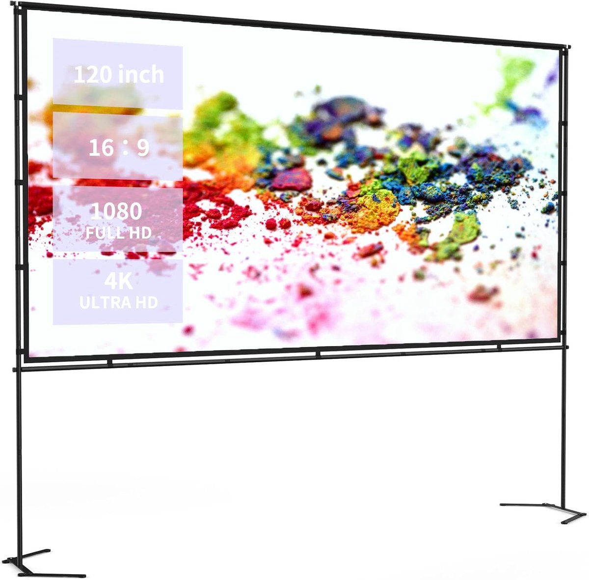 Draagbaar Projectiescherm - Buiten Scherm - Thuisbioscoop Buiten - Kreukvrij Frame - 120 Inch 16:9