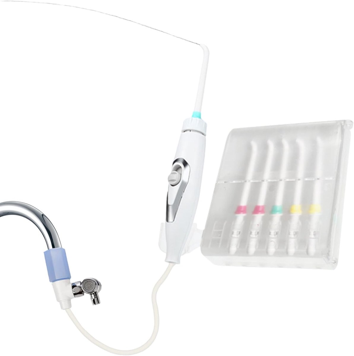 Monddouche Kraan - Water Flosser - Mondhygiëne Verbeteren - Niet-elektrisch 6 Sproeiers - 413g Pakket