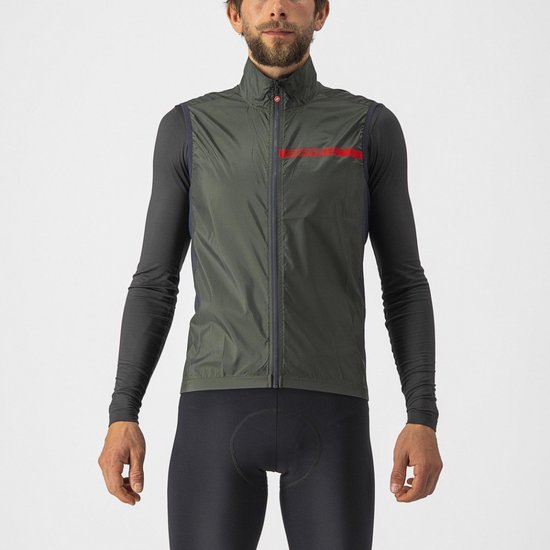 Castelli Windstopper mouwloos Heren Zwart Grijs - SQUADRA STRETCH VEST LIGHT BLACK DARK GRAY - M